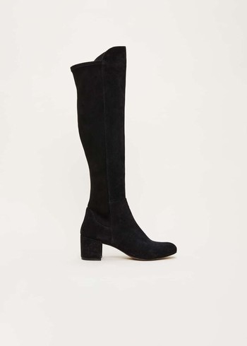 Phase Eight Milly Knee High Boots Black Australia | AN6139452